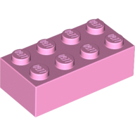 Lego kostka (kostička) 2x4, světle růžová (4227659, 4497168, 4520632)